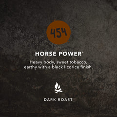 Kicking Horse 454 Horse Power packaging emphasizes organic, fair trade sourcing for eco-conscious shoppers.