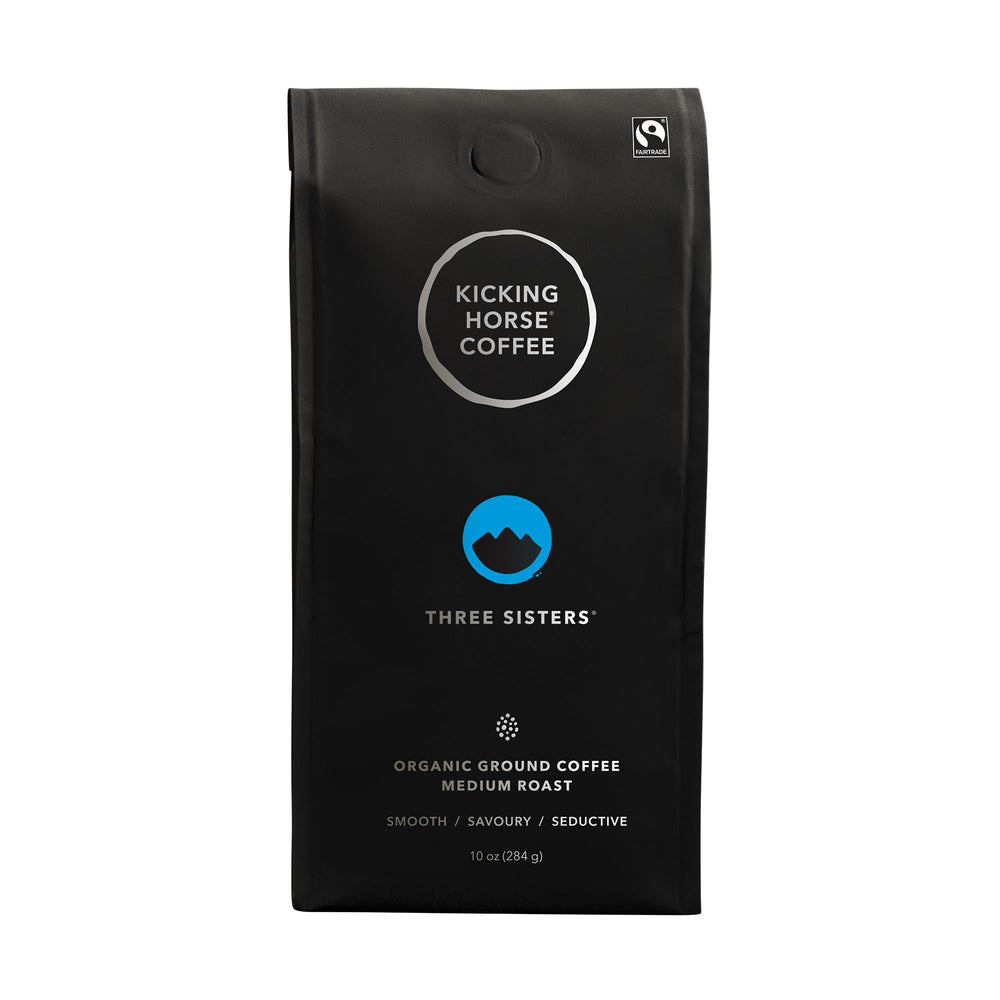 Kicking Horse Three Sisters bag of organic coffee for everyday brewing