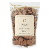 KIDU Merckens Milk Wafers bulk bag ready for baking and dipping projects.