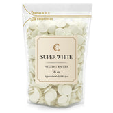 KIDU Merckens Super White Wafers bulk bag ready for easy melting and coating.