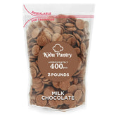 KIDU Pantry melting chocolate wafers in a resealable bag for easy storage.
