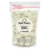 KIDU Pantry melting chocolate wafers bulk in resealable bag for easy baking.