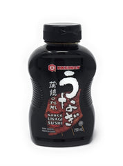 Kikkoman Unagi Sushi Sauce jar with glossy glaze for sushi and grilled dishes.