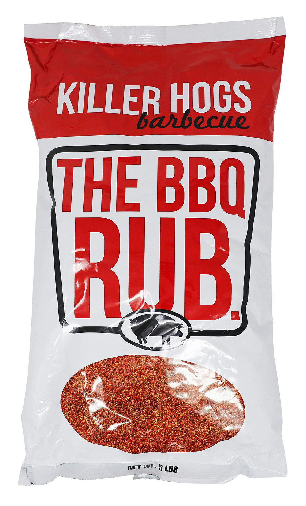 Killer Hogs BBQ Rub jar label emphasizes premium seasoning for beef