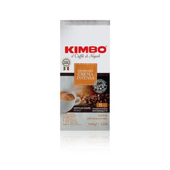 Kimbo Crema Intensa whole bean bag delivers fresh grind and rich aroma for home espresso.