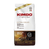 Kimbo Extra Cream Espresso beans in package ready for brewing.