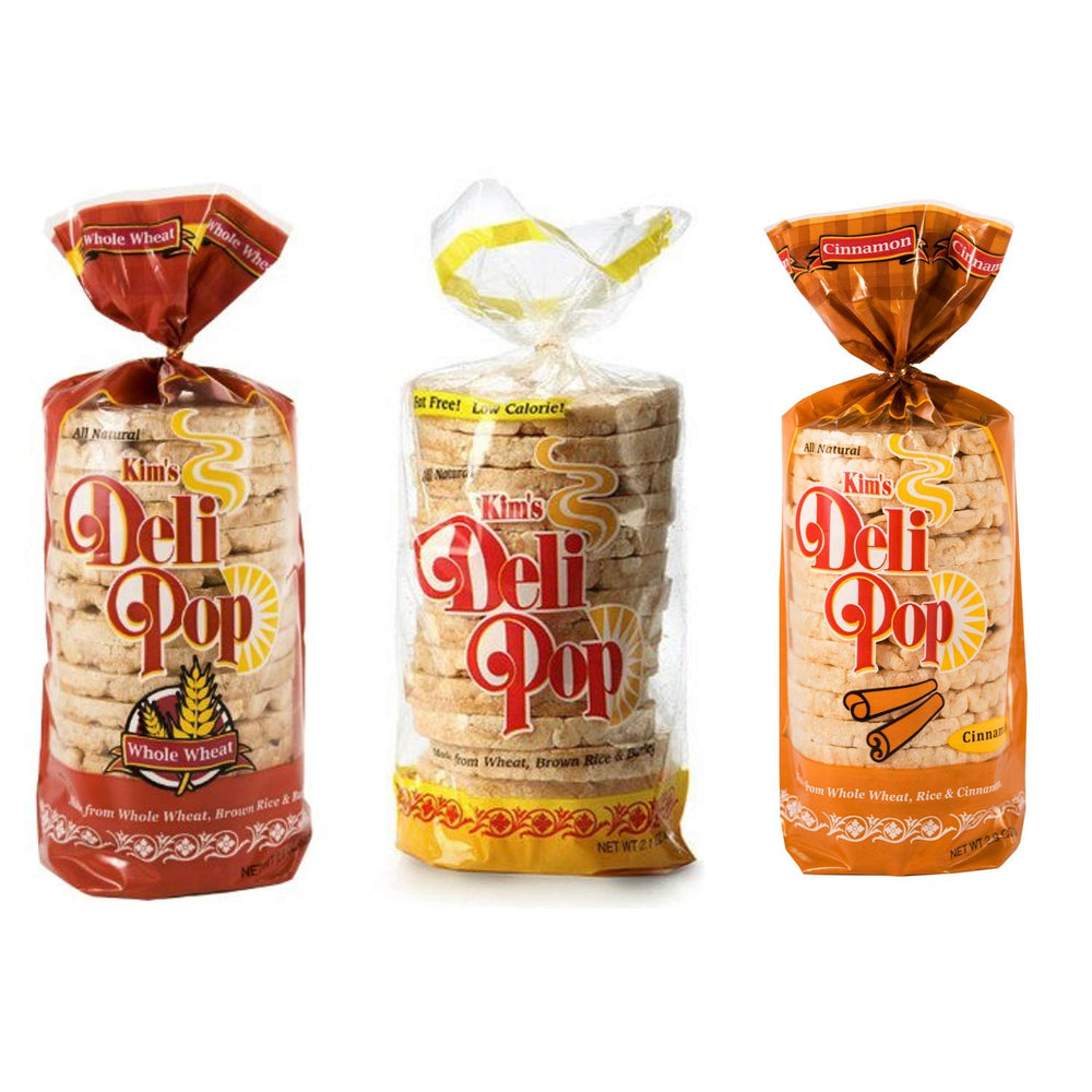 Kim's Deli Pop Original rice cake, crisp and low-calorie vegan snack.