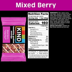 KIND bar close-up with visible berries highlighting texture and flavor.