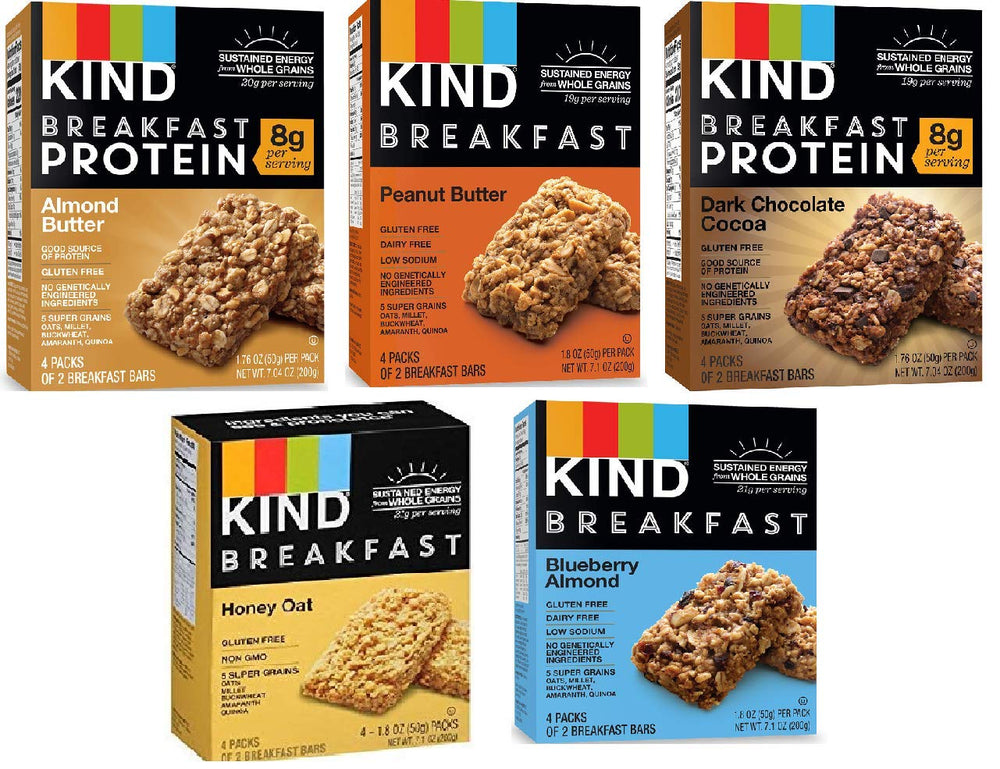 Kind Breakfast Bars Dark Chocolate box on kitchen counter for quick mornings