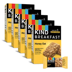 KIND Breakfast Bars Honey Oat pack, showing gluten-free whole grains for a wholesome start.