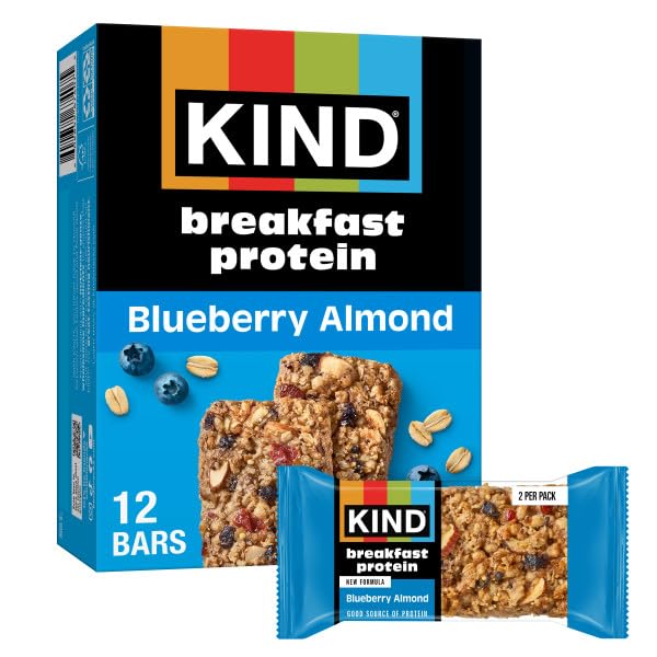 KIND Breakfast Protein Bars Blueberry Almond box for quick morning nutrition