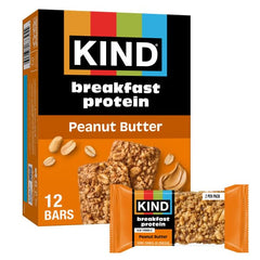KIND Breakfast Protein Bars peanut butter box for on-the-go mornings.