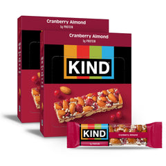 KIND Cranberry Almond bars packaging shown for gluten-free snacking