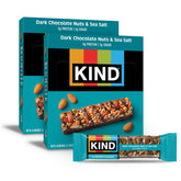 KIND dark chocolate nuts and sea salt bars pack for on-the-go snacking
