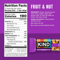 KIND Fruit & Nut bar close-up shows nuts and dried fruit for a nutty bite.