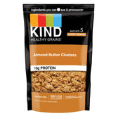 KIND Healthy Grains Clusters Almond Butter Granola pouch display for packaging and product branding