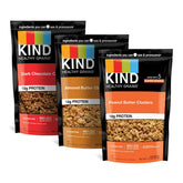 KIND Healthy Grains Clusters variety pack on box, gluten free snack option