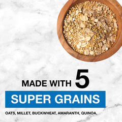 Kind Healthy Grains Vanilla Blueberry Granola bowl with yogurt, perfect breakfast.