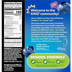 Kind Kids blueberry muffin bar unwrapped, convenient school snack with nut free gluten free promise
