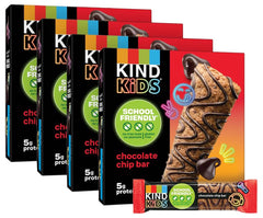 KIND Kids Chocolate Chip Bars packaging shows a 40-count box for school snacks