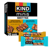 KIND Mini Salted Caramel Dark Chocolate Nut bar—on-the-go 100-calorie treat with almonds first