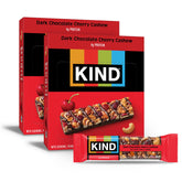 KIND Nut Bars Dark Chocolate Cherry Cashew pack for on-the-go snacking.