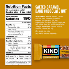 Close-up of KIND bar showing nuts, chocolate, and caramel for crunch.
