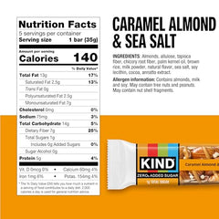 KIND ZERO almonds caramel drizzle close-up highlighting premium ingredients and flavor.
