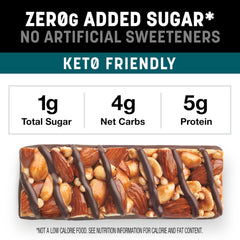 KIND ZERO bar with dark chocolate drizzle on top