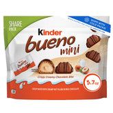 Kinder Bueno mini milk chocolate bars hazelnut filling pack for sharing at gatherings.