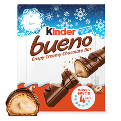 Kinder Bueno holiday box wrap presents a gift-ready look for seasonal gifting.