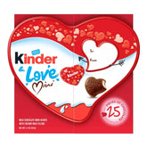 Kinder Chocolate love gift box featuring 25 mini hearts for sharing