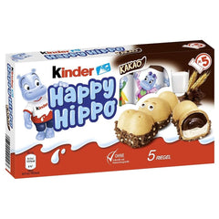 Kinder Happy Hippo Biscuits: crispy wafer with cocoa cream, ideal for a quick indulgent snack.