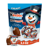 Kinder Snowmen chocolate with creamy filling, festive snowman shape for holiday gifting.