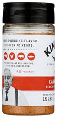 Kinder's Carne Asada Rub grill scene shows a rich crust on seared beef.