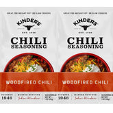 Kinder's Woodfired Chili seasoning packets ready for quick meals.