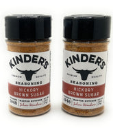 Kinder's Hickory Brown Sugar seasoning bottle-pack shot showcases pantry-ready flavor.