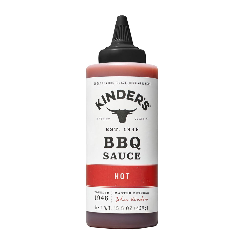 Kinder's Hot Barbecue Sauce bottle pour for glazing and dipping