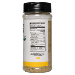 Kinder's Organic Lemon Pepper Seasoning being sprinkled on vegetables for fresh flavor