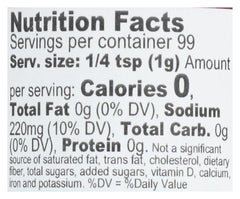 KINDER'S seasoning jar with label highlights organic ingredients, ideal for marinating.