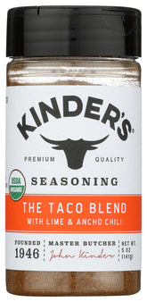 KINDER'S Organic The Taco Blend 5oz bottle ready for quick taco night flavor.