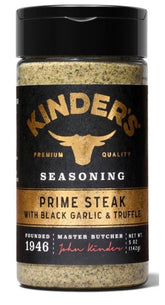Kinders Rub Prime Steak jar front label highlights premium flavor for grilling