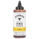 Kinder's BBQ Honey Sqz bottle ready for versatile grilling and dipping.
