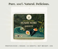 KindHarvest nori sheets roll-ready for maki and hand rolls.
