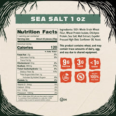 Kindling Protein Pretzels Sea Salt 16-pack back label with nutrition and kosher seal