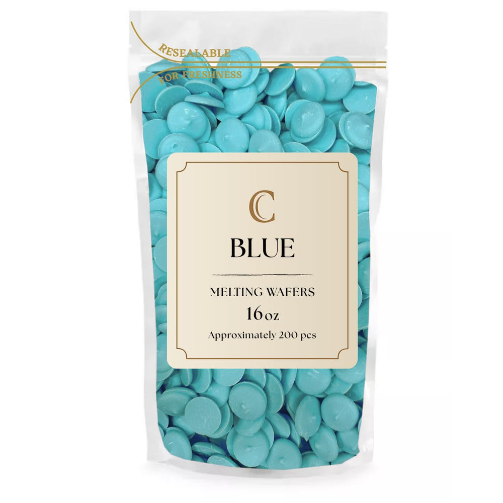 KIDU Merckens chocolate melting wafers 1 lb blue bag for smooth coating of desserts.