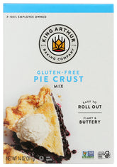 King Arthur Gluten Free Pie Crust Mix packaging with GFCO label for reliable gluten-free baking.