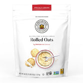 King Arthur gluten-free rolled oats packaging front, ideal for gluten-free breakfasts.