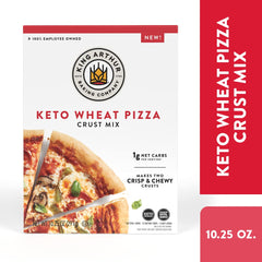 King Arthur Keto Pizza Crust Mix crust ready for toppings.