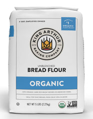 King Arthur Organic Unbleached Bread Flour 5lb bag for bakery-quality loaves at home.